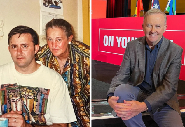 左图为阿尔巴内塞与母亲合影，右图为现在的阿尔巴内塞，图片来自其私人社交媒体