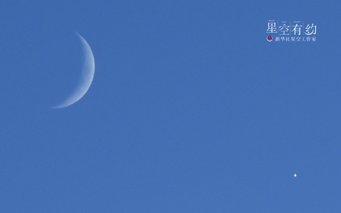 　　这是天津市天文爱好者杨婧2021年11月8日下午拍摄的金星伴月。（本人供图）