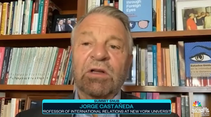 纽约大学特聘教授豪尔赫·卡斯塔内达，NBC新闻网视频报道截图