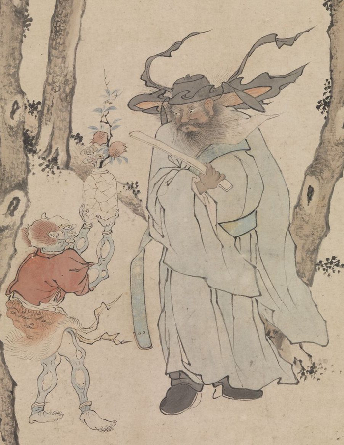 明 钱穀 午日钟馗 轴（局部） 台北故宫博物院藏