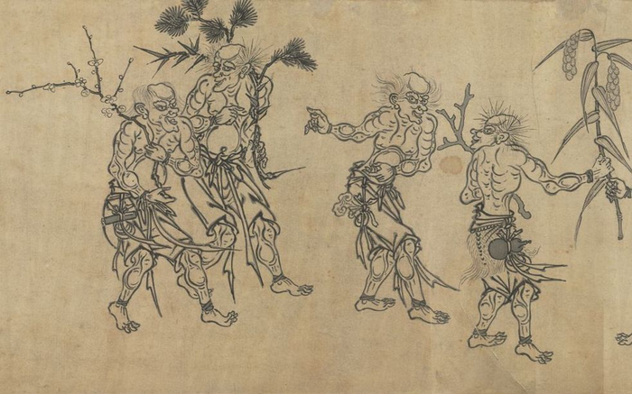 （传）元 王振鹏 钟馗送嫁 卷（局部） 台北故宫博物院藏