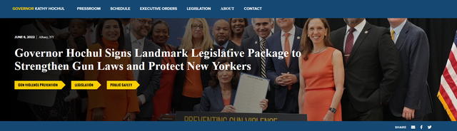 纽约州政府网站截图 