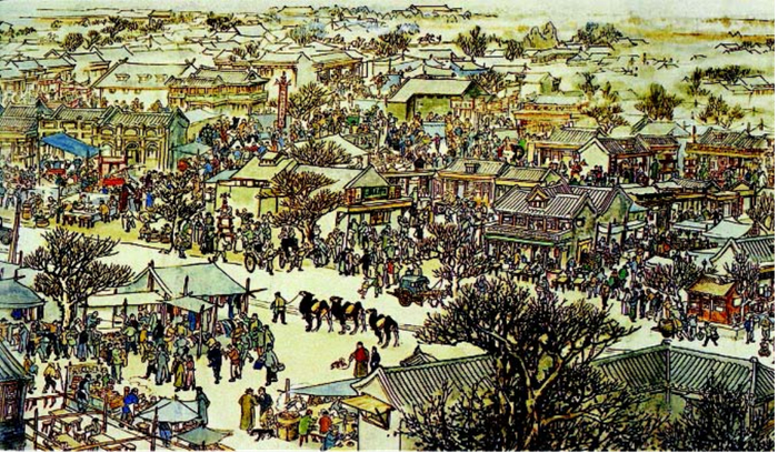 老北京风情画（《走读北京大运河》内页插图）