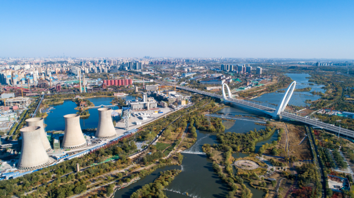 生态补水中的永定河 市水务局供图
