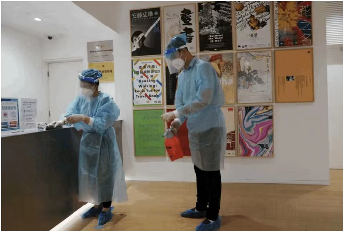 上海明珠美术馆布展期间的防疫消杀