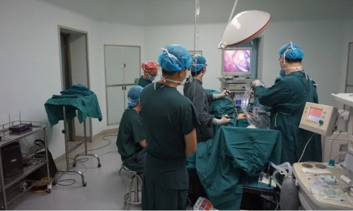 ▲直肠癌根治手术现场