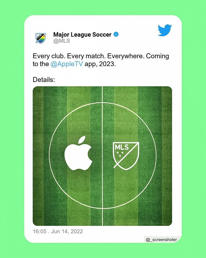 MLS在推特上官宣双方的合作