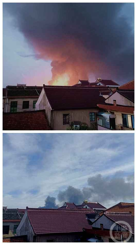 小娟发来的照片，上图是凌晨所拍，下图是下午拍摄。  图片来源：受访者供图