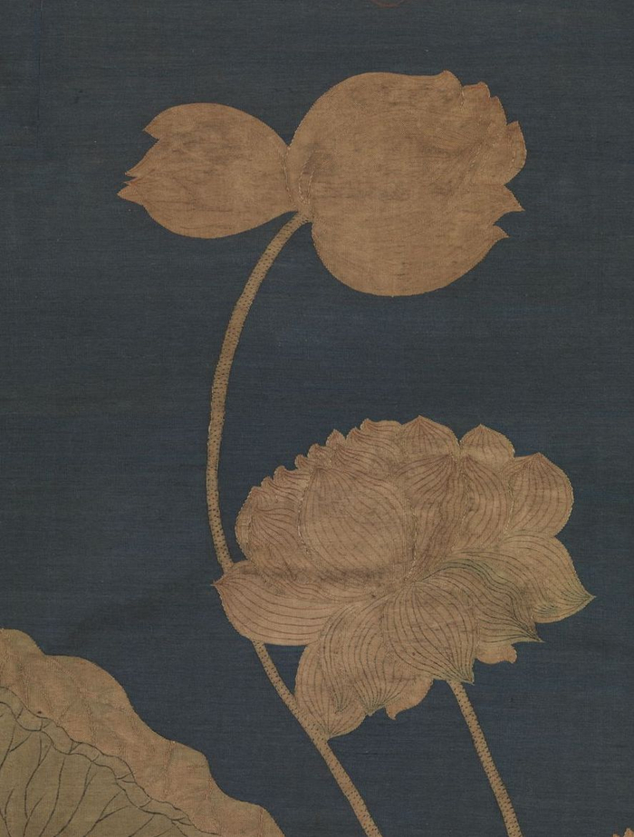 宋 缂丝 荷花轴（局部） 台北故宫博物院藏