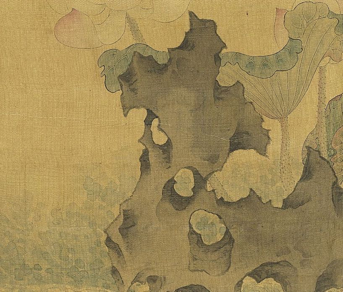 明 陈洪绶 画荷花 轴（局部） 台北故宫博物院藏