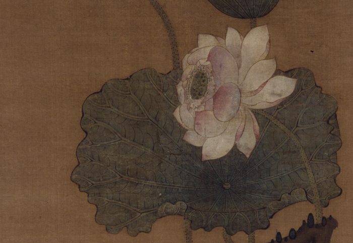 明 陈洪绶 荷花鸳鸯图 轴（局部） 故宫博物院藏