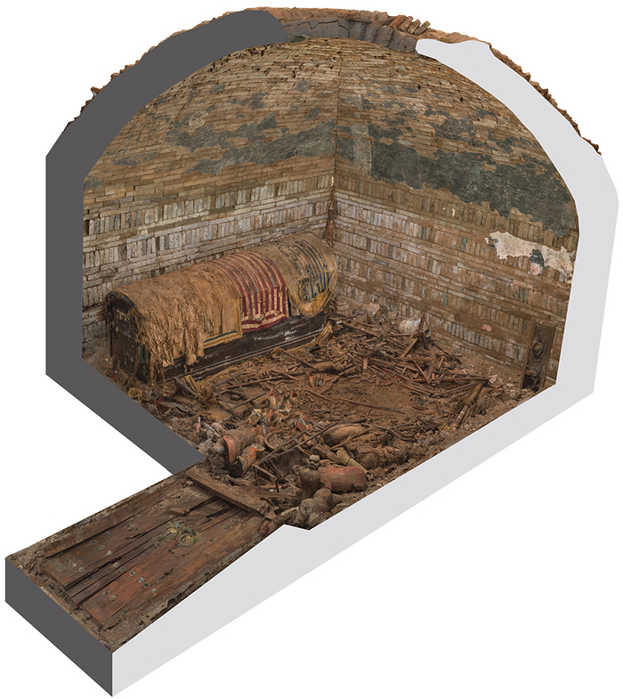 慕容智墓墓室、甬道三维影像图