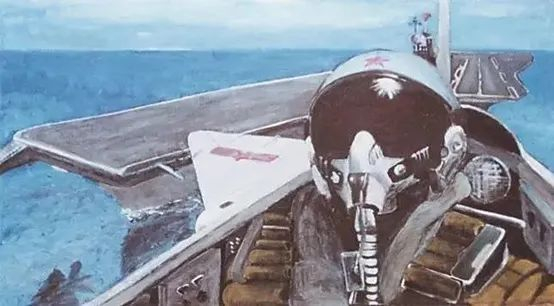 ▲“海空卫士”王伟手绘的名为《夙愿》的油画（资料图片）