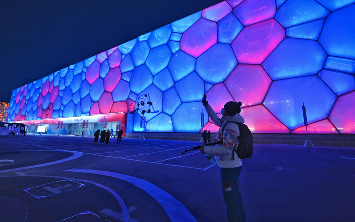 北京冬奥会和冬残奥会期间，国家游泳中心“冰立方”是最早开赛、最晚完赛的场馆。  新京报记者 陶冉 摄