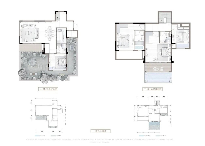 ▲建面约142平方米下叠户型图