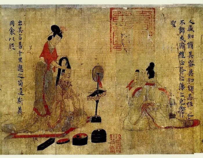 大英博物馆藏 设色的顾恺之《女史箴图》（局部）