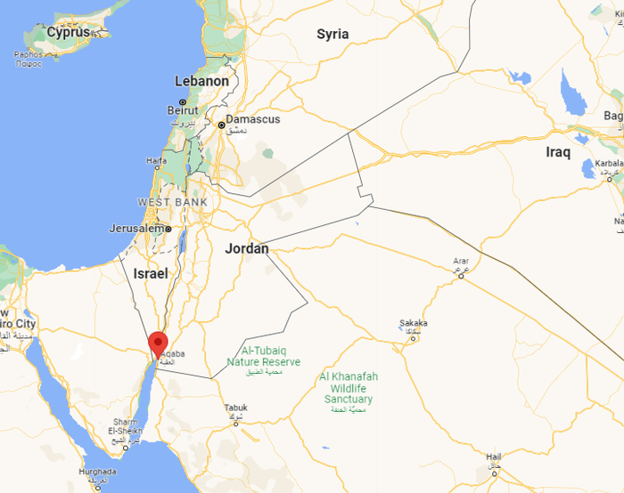 约旦亚喀巴港口地理位置。图自谷歌地图