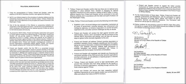 北约发布的备忘录文件截图 