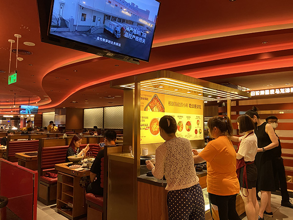 巴奴毛肚火锅店内。&nbsp;&nbsp;澎湃新闻记者 陈悦 图