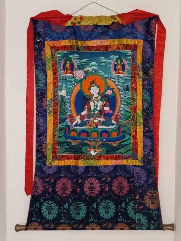 聂塘寺白度母唐卡