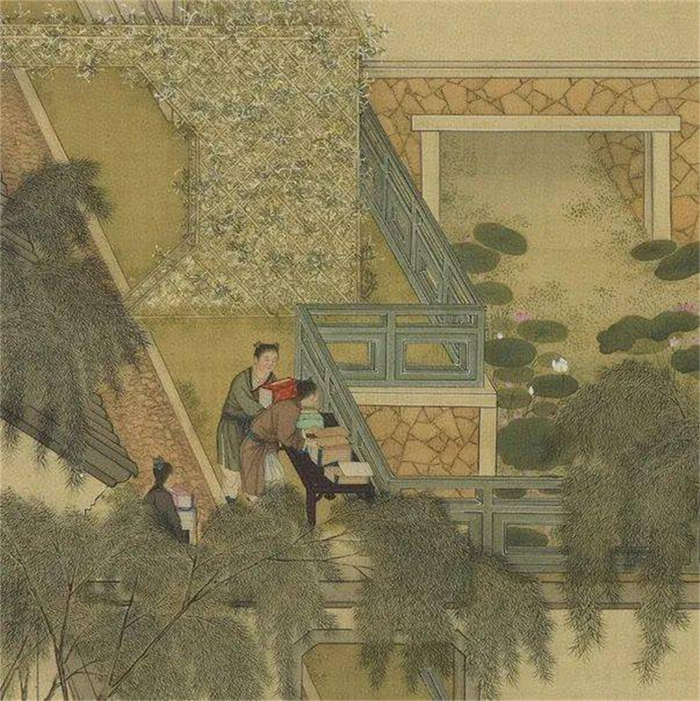 唐岱、丁观鹏《十二月令 六月》局部