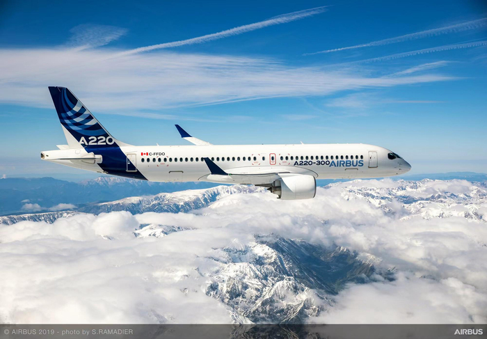 空客A220飞机。空客中国供图