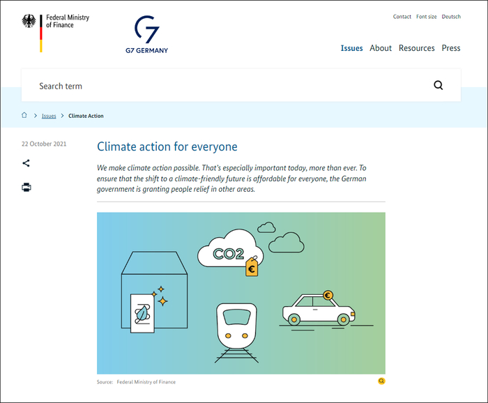德国联邦财政部官网截图