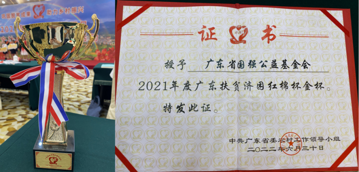 国强公益基金会获2021年度“广东扶贫济困日”红棉杯