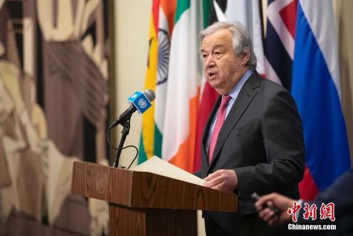联合国秘书长古特雷斯。中新社记者 廖攀 摄 　
