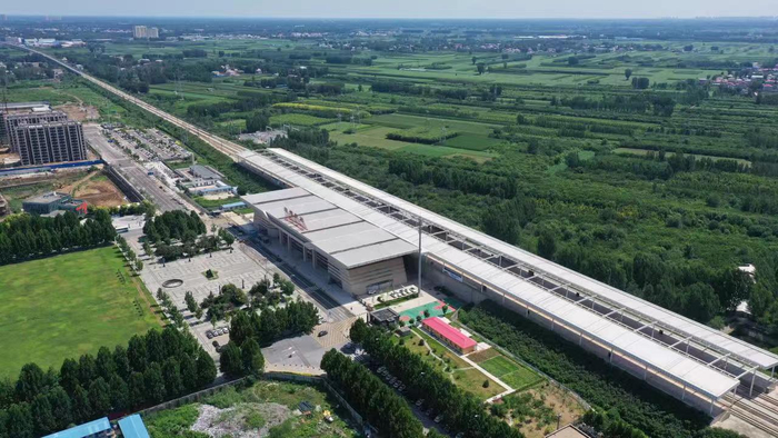 7月13日上午，航拍高铁涿州东站图。熊华明 王聚言 摄