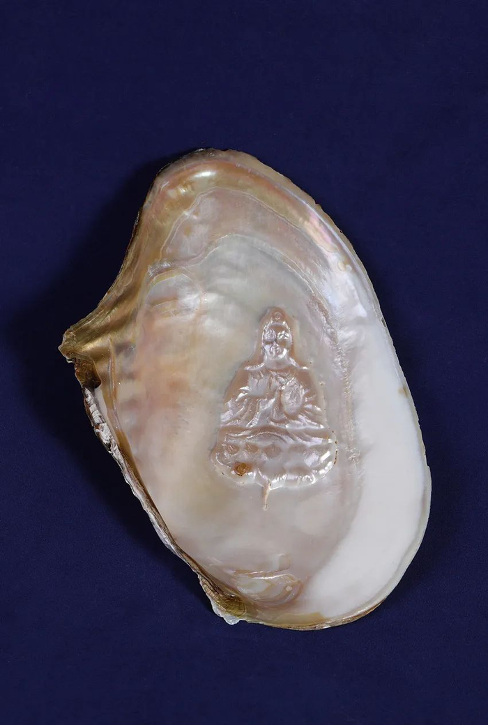 ▲附壳佛像珍珠