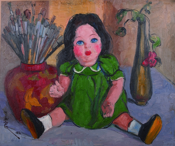 潘玉良，《洋娃娃》，油画