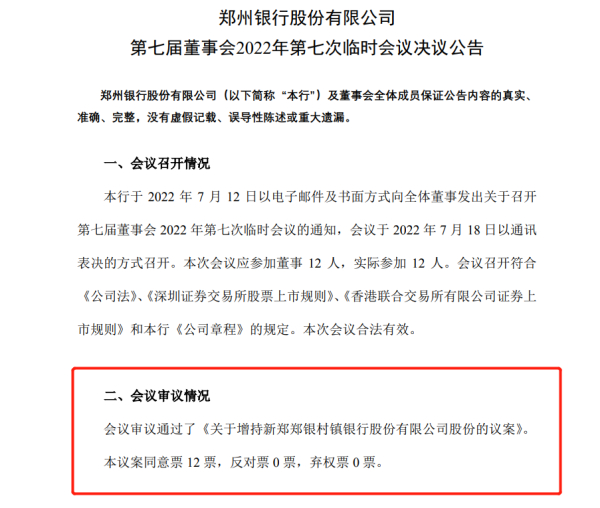 郑州银行公告