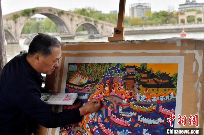 长虹桥与农民画 秀洲区委宣传部供图