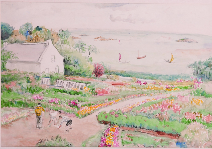 潘玉良，《乡村小景》，油画