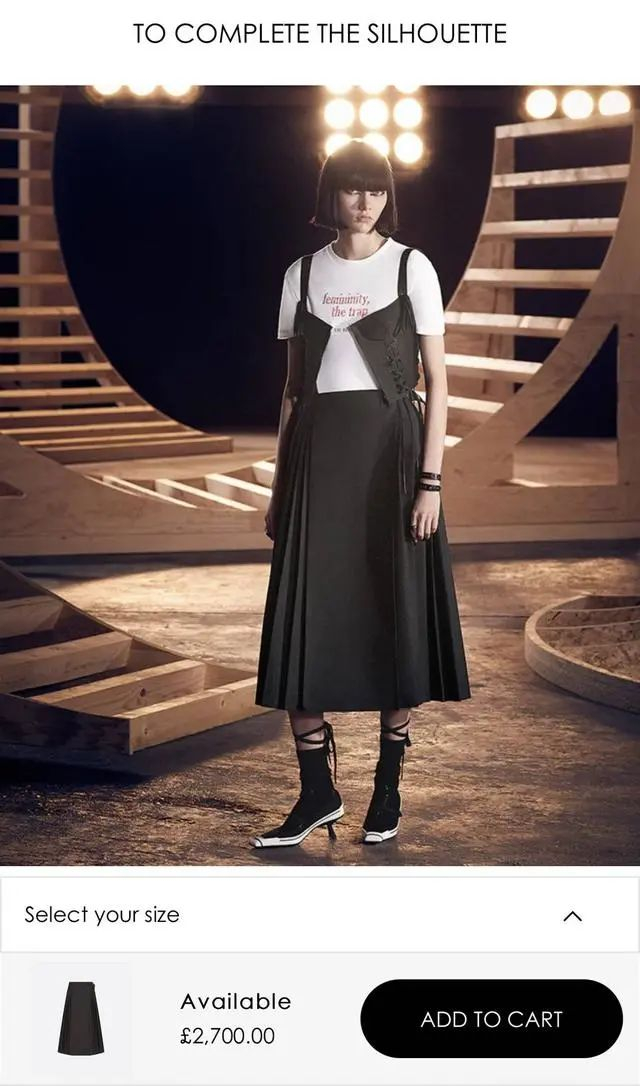 迪奥官网上对这条半身裙的图片展示（图片来源：网络截图）