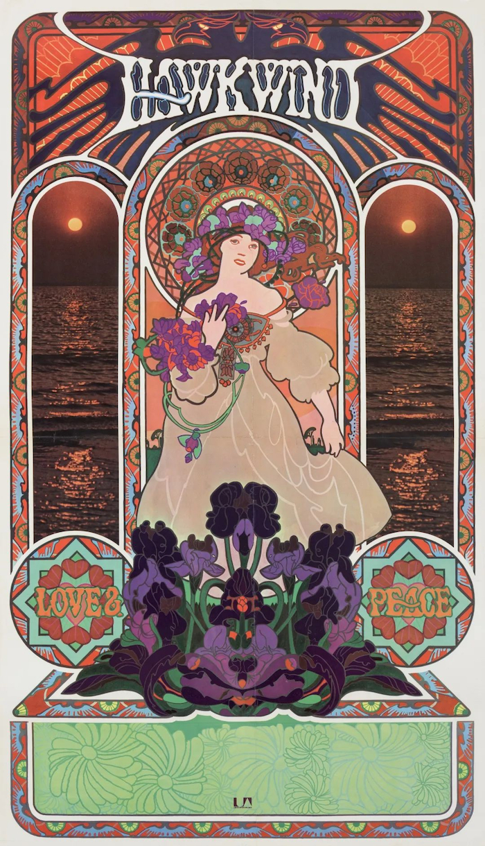 巴尼·巴布尔斯 《鹰风乐队: 爱与和平》 1974 胶版印刷