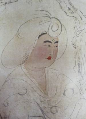 日本正仓院藏“鸟毛立女屏风”其中一扇（局部）