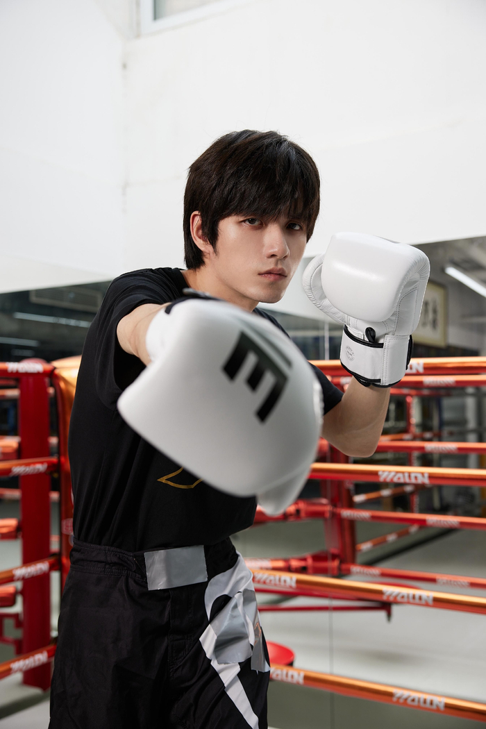 张颜齐的拳法有模有样。  新京报记者 郭延冰 摄