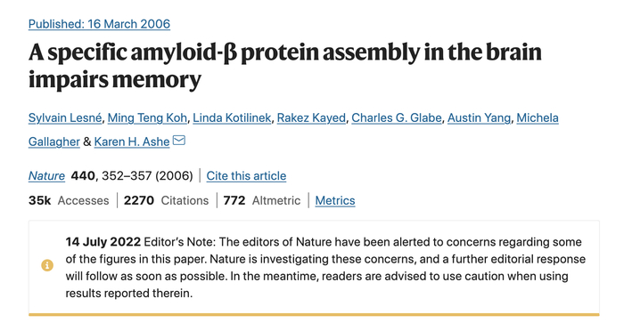 　论文被引用2270次，目前已被标注“调查中”