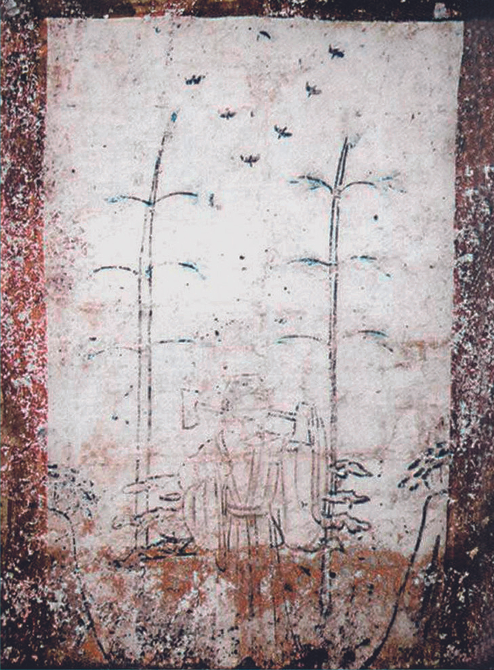 〔图十七〕太原唐墓中负薪者图像 温神智墓