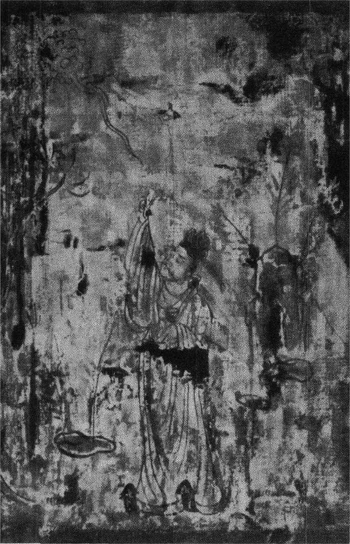 〔图五〕 太原唐墓执杯状物并伴有云气的“树下人物”  金胜村337号墓