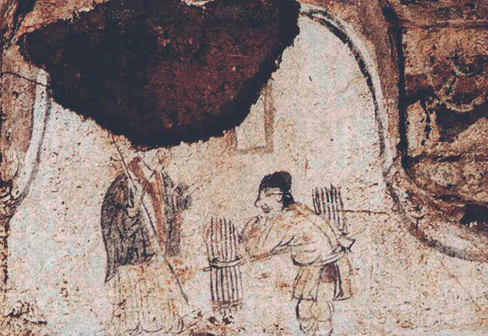 〔图十八〕 宋金墓葬壁画中的孝子曾参图像 河南登封黑山沟宋代壁画墓