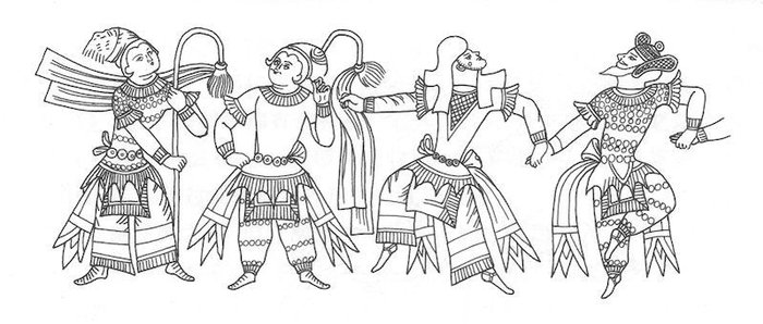 图6-1 库车舍利盒孙机线描图第一幅