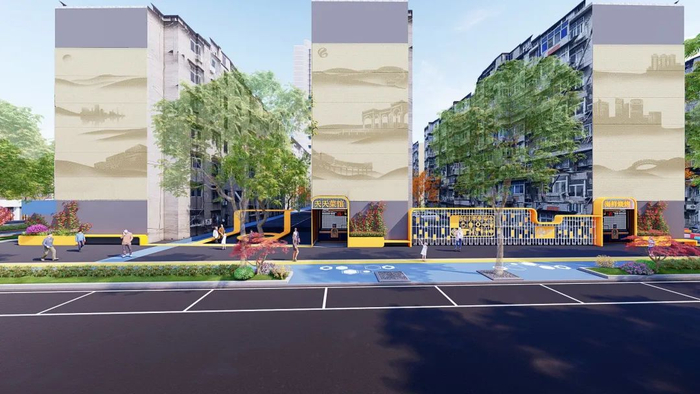 ▌环保社区立面彩绘效果图