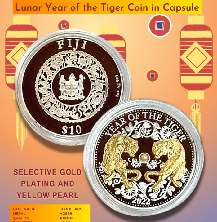 斐济储备银行虎年纪念币。图自斐济储备银行