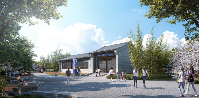 地铁北海北站改造效果图，将打造公园式地铁车站。图源：北京市规自委