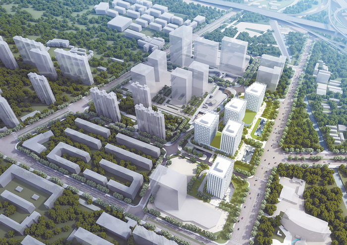 　　昌平线南延学清路站一体化效果图