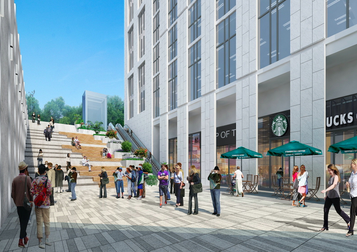 昌平线南延学清路南站下沉广场效果图