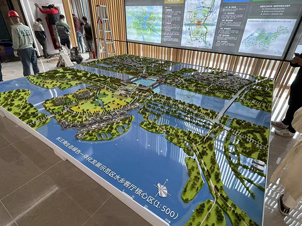 水乡客厅沙盘。澎湃新闻记者 陈伊萍 图